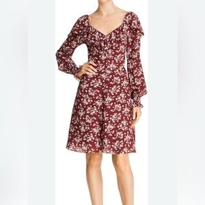 Rebecca Taylor Tilda ruffled floral 100% silk dress size 2